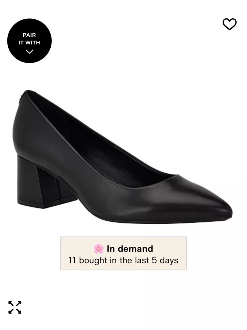 Calvin Klein Women's Lenott Pointy Toe Block Heel Pumps